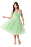 Unique Vintage Tulle Sweetheart Cupcake Swing Dress In Mint Green
