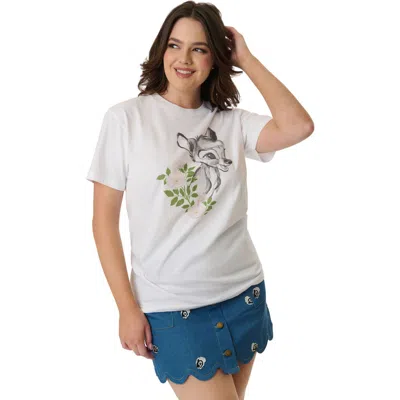 Unique Vintage Unisex Graphic Tee In White Bambi