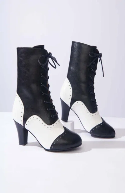 Unique Vintage Victorian Boots In Black & White