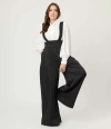 Unique Vintage Wide Leg Rochelle Suspender Pants In Black