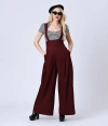 Unique Vintage Wide Leg Rochelle Suspender Pants In Black