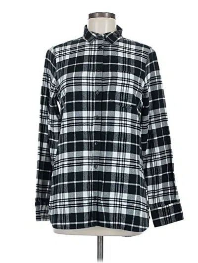 Pre-owned Uniquely Lorna Jane Long Sleeve Button Down Shirt In Black