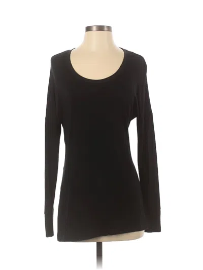 Pre-owned Uniquely Lorna Jane Long Sleeve Top Black Scoop Neck Tops