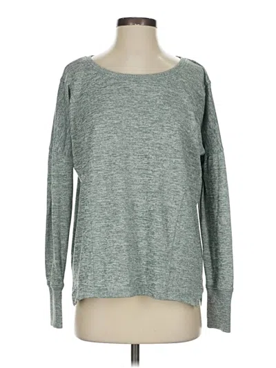 Pre-owned Uniquely Lorna Jane Long Sleeve Top Gray Boatneck Tops