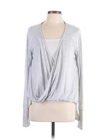 Pre-owned Uniquely Lorna Jane Long Sleeve Top Silver Cowl Neck Tops