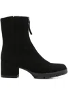 Unisa 50mm Zip-front Block-heel Ankle Boots In Black