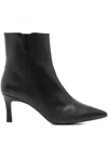 Unisa 70mm Pointed-toe Zipped Ankle Boots In Black