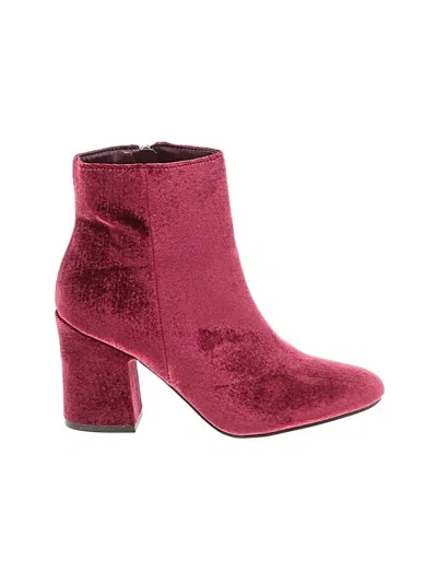 Pre-owned Unisa Ankle Boots In Burgundy