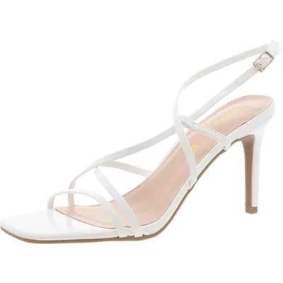 Unisa Farsi Womens Patent Ankle Strap Heels In White