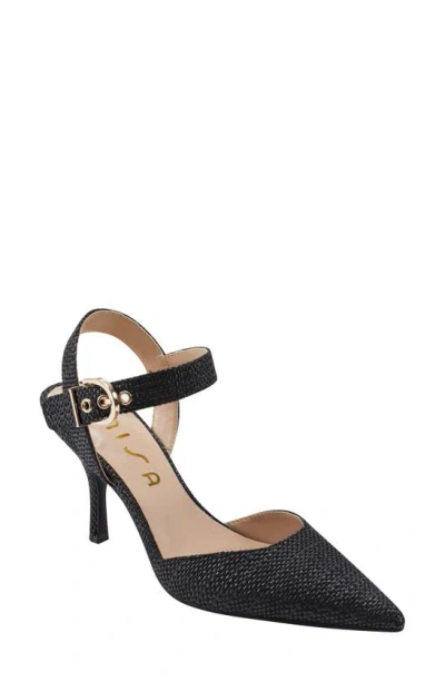 Unisa Jazzey Ankle Strap Pointed Toe Pump In Black