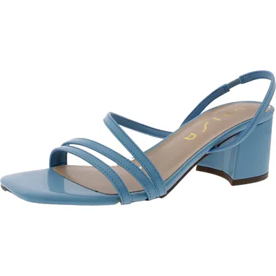 Unisa Marie Womens Stretch Patent Slingback Heels In Blue