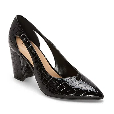 Unisa Minva Womens Pointed Closed Toe Block Heel Pumps In Black