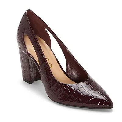 Unisa Minva Womens Pointed Closed Toe Block Heel Pumps In Red