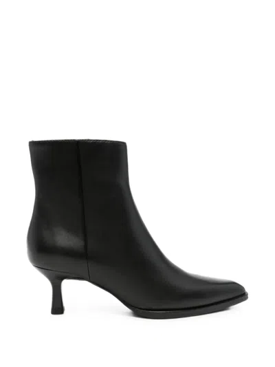 Unisa Pointed-toe Leather Ankle Boots In Black