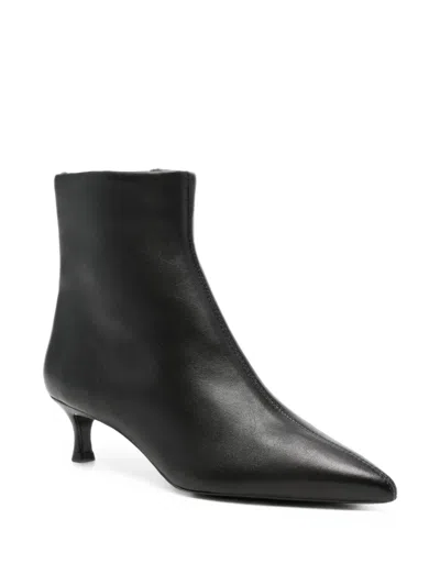 Unisa Pointed-toe Leather Ankle Boots In Black