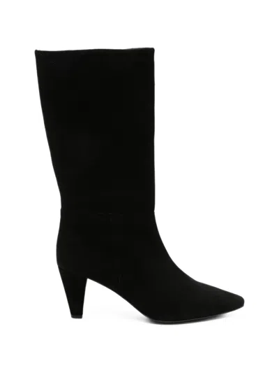 Unisa Pointed-toe Suede Boots In Black