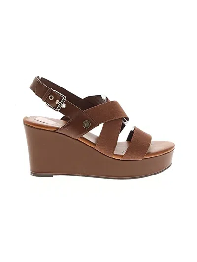 Pre-owned Unisa Wedges In Brown