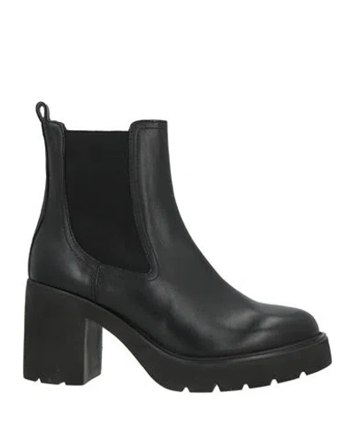 Unisa Woman Ankle Boots Black Size 10 Leather