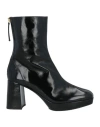 Unisa Woman Ankle Boots Black Size 11 Soft Leather In Black