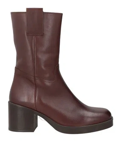 Unisa Woman Ankle Boots Brown Size 8 Leather In Multi