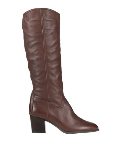 Unisa Woman Boot Chocolate Brown Size 9 Leather