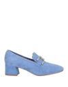 Unisa Woman Loafers Azure Size 8 Leather In Blue