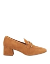 Unisa Woman Loafers Camel Size 10 Leather In Beige