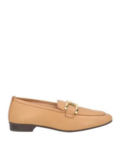 Unisa Woman Loafers Camel Size 6 Leather In Neutral