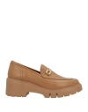 Unisa Woman Loafers Camel Size 9 Leather