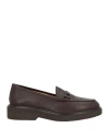 Unisa Woman Loafers Chocolate Brown Size 9 Leather