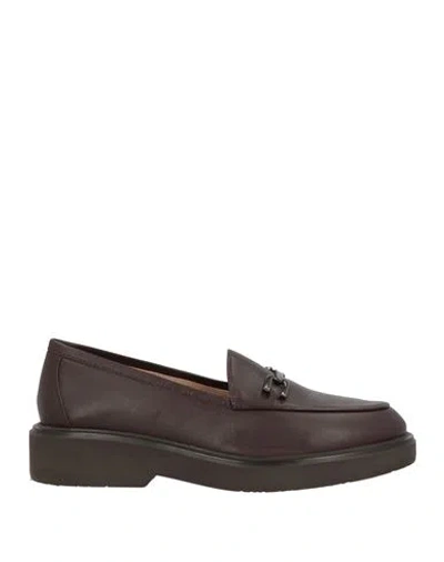 Unisa Woman Loafers Chocolate Brown Size 9 Leather