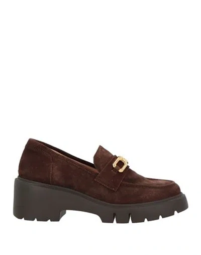 Unisa Woman Loafers Dark Brown Size 10 Leather