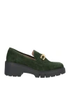 Unisa Woman Loafers Dark Green Size 10 Leather