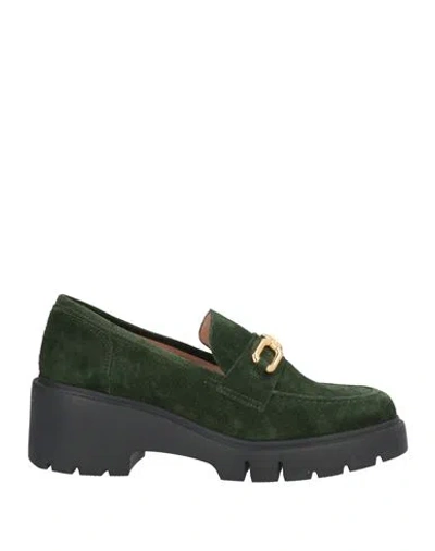 Unisa Woman Loafers Dark Green Size 10 Leather