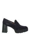 Unisa Woman Loafers Midnight Blue Size 11 Leather In Blue