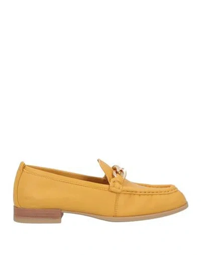 Unisa Woman Loafers Ocher Size 10 Calfskin In Yellow