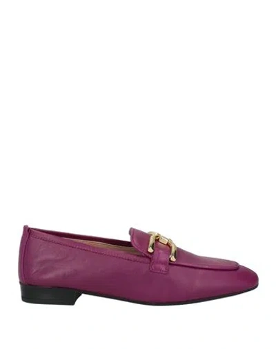 Unisa Woman Loafers Purple Size 7 Leather