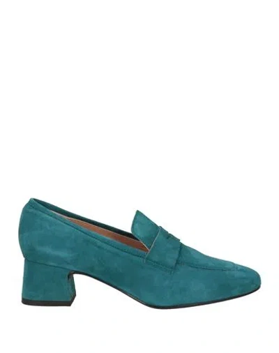 Unisa Woman Loafers Turquoise Size 6 Leather In Blue