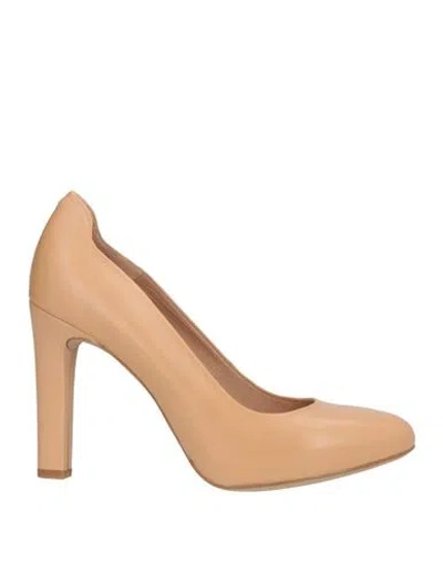 Unisa Woman Pumps Beige Size 9 Leather In Multi