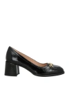 Unisa Woman Pumps Black Size 7 Leather In Black