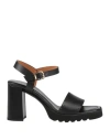 Unisa Woman Sandals Black Size 11 Leather In Black