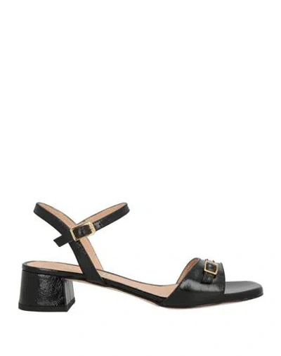 Unisa Woman Sandals Black Size 7 Leather