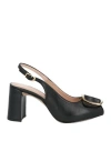 Unisa Woman Sandals Black Size 8 Leather In Black