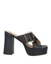 Unisa Woman Sandals Black Size 9 Leather