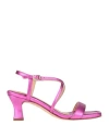 Unisa Woman Sandals Fuchsia Size 7 Leather In Pink
