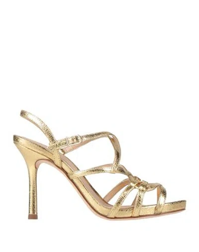 Unisa Woman Sandals Gold Size 8 Leather