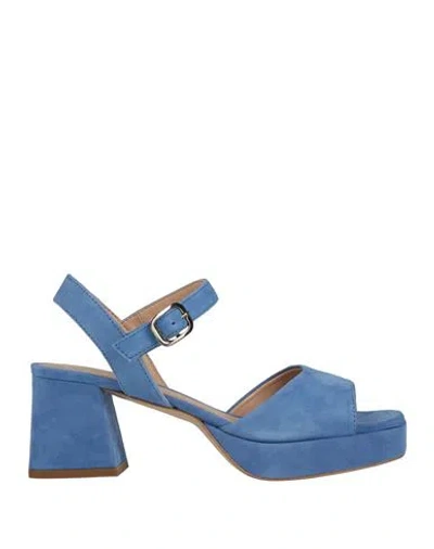 Unisa Woman Sandals Light Blue Size 8 Leather
