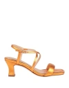 Unisa Woman Sandals Orange Size 8 Leather