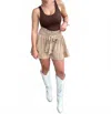 Unishe High Waist Shorts In Khaki In Brown