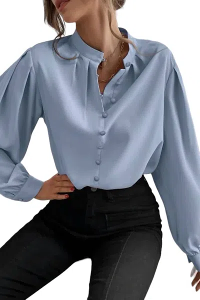 Unishe Sophie Button Down Blouse In Blue